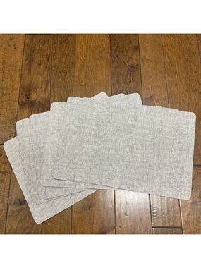 Vinyl Textured Gray Placemats x6 NWOT